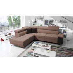 Ecksofa Orbix VII mit Schlaffunktion in Stoff Plecionka, Sawana 25 - Eleganz und Funktionalität in einem!
