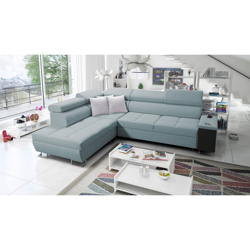 Sofá esquinero Orbix VII con función de cama en tela Plecionka, Sawana 72 - ¡elegancia y funcionalidad en uno solo! Sofá esquinero Orbix VII con función de cama en tela Plecionka, Sawana 72 - ¡elegancia y funcionalidad en uno solo!