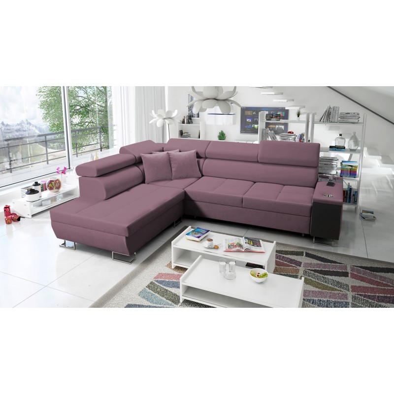 The Orbix VII corner sofa with a sleeping function in Velvet fabric, Ultario Velvet 2961 - elegance and functionality in one!