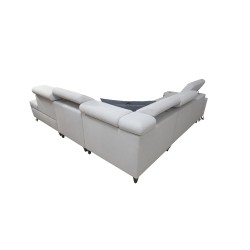 Orbix IX Corner Sofa with Sleeping Function, Adjustable Headrests, USB Port - Braid, Sawana 61