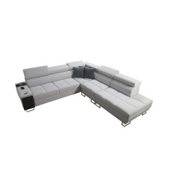 Ecksofa Orbix IX mit Schlaffunktion, verstellbaren Kopfstützen, USB-Anschluss - Geflecht, Sawana 96