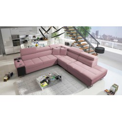 Narożnik Orbix IX z funkcją spania, regulowane zagłówki, port USB - Velvet, Ultario Velvet 2955