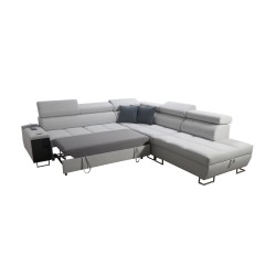 Ecksofa Orbix IX mit Schlaffunktion, verstellbaren Kopfstützen, USB-Anschluss - Samt, Ultario Velvet 2955 Ecksofa Orbix IX mit Schlaffunktion, verstellbaren Kopfstützen, USB-Anschluss - Samt, Ultario Velvet 2955