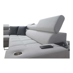Orbix IX corner sofa with sleeping function, adjustable headrests, USB port - Weave, Sawana 21