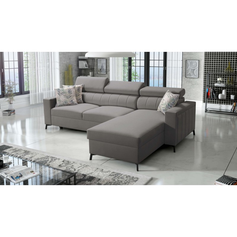 Arco I Maxi Corner Sofa with Velvet, Mono 246: style, functionality, and comfort in one