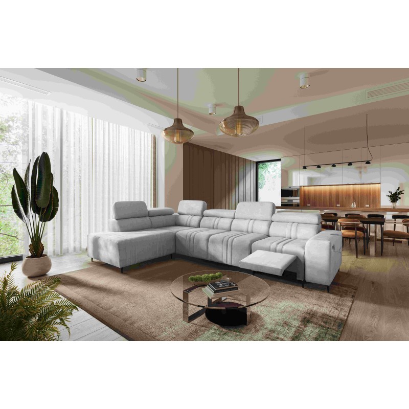 Verona XI Mix corner sofa with sleeping function in Velvet, Vena 3 - Comfort and Elegance