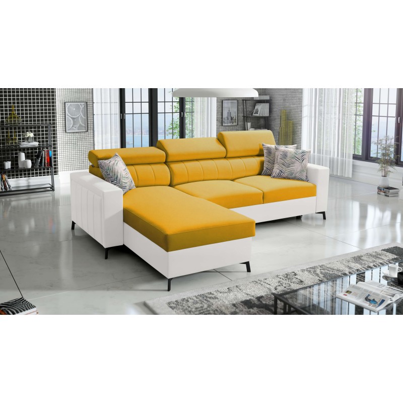 Arco I Maxi Corner Sofa with Velvet, Mono 236 + Eco-leather: style, functionality, and comfort in one