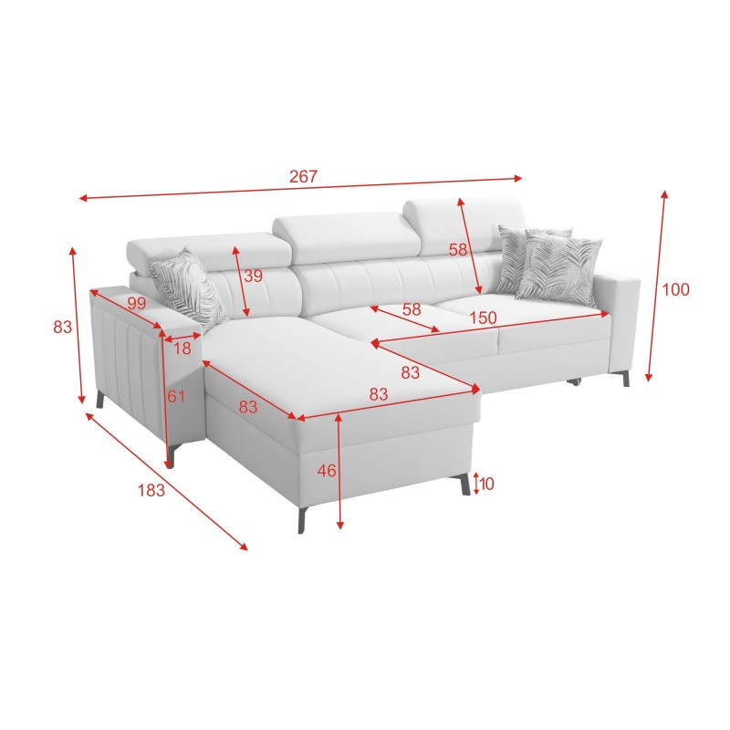 Ecksofa Arco I Maxi mit Velvet, Mono 236 + Kunstleder: Stil, Funktionalität und Komfort in einem Ecksofa Arco I Maxi mit Velvet, Mono 236 + Kunstleder: Stil, Funktionalität und Komfort in einem
