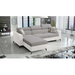 Arco I Maxi Ecksofa mit Velvet, Mono 244 + Ökoleder: Stil, Funktionalität und Komfort in einem
