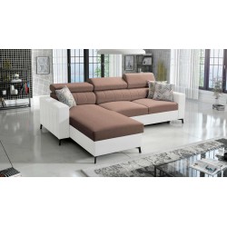 Ecksofa Arco I Maxi mit Geflecht, Sawana 25 + Ökoleder: Stil, Funktionalität und Komfort in einem