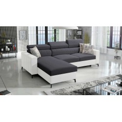 Ecksofa Arco I Maxi mit Geflecht, Sawana 96 + Kunstleder: Stil, Funktionalität und Komfort in einem