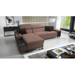 Sofá esquinero Avanti I mini con función de cama y lámpara con puerto USB, tela Sawana 25. Sofá esquinero Avanti I mini con función de cama y lámpara con puerto USB, tela Sawana 25.
