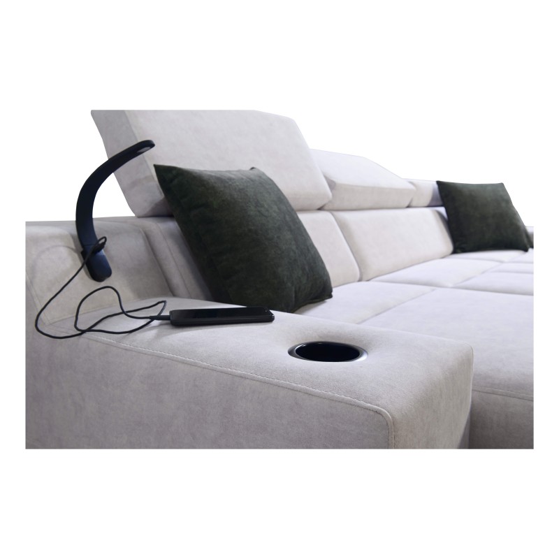 Avanti I Mini Ecksofa mit Schlaffunktion und Lampe mit USB-Anschluss Stoff Sawana 25 Avanti I Mini Ecksofa mit Schlaffunktion und Lampe mit USB-Anschluss Stoff Sawana 25
