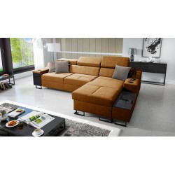 Ecksofa Avanti I Maxi mit Schlaffunktion und Lampe mit USB-Anschluss Stoff Whisper 9