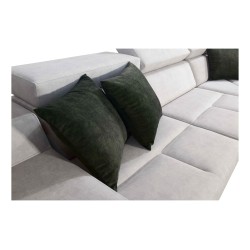 Ecksofa Avanti II mit Schlaffunktion und Lampe mit USB-Anschluss, Stoff Whisper 5 + schwarze Kunstleder. Ecksofa Avanti II mit Schlaffunktion und Lampe mit USB-Anschluss, Stoff Whisper 5 + schwarze Kunstleder.