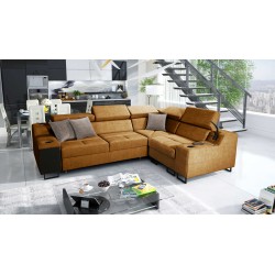 Ecksofa Avanti II mit Schlaffunktion und Lampe mit USB-Anschluss, Stoff Whisper 9