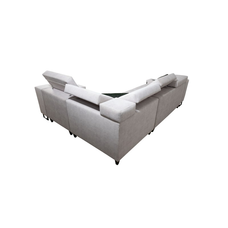 Ecksofa Avanti II mit Schlaffunktion und Lampe mit USB-Anschluss Stoff Sawana 14 + Kunstleder Ecksofa Avanti II mit Schlaffunktion und Lampe mit USB-Anschluss Stoff Sawana 14 + Kunstleder
