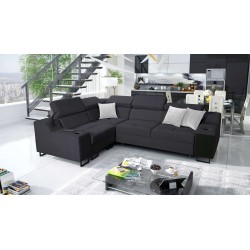 Ecksofa Avanti II mit Schlaffunktion und Lampe mit USB-Anschluss, Stoff Sawana 96
