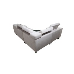 Ecksofa Avanti II mit Schlaffunktion und Lampe mit USB-Anschluss, Stoff Whisper 11 + Kunstleder Ecksofa Avanti II mit Schlaffunktion und Lampe mit USB-Anschluss, Stoff Whisper 11 + Kunstleder