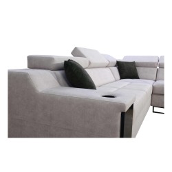 Ecksofa Avanti III mit Schlafunktion und Lampe mit USB-Anschluss Stoff Whisper 5 + Kunstleder Ecksofa Avanti III mit Schlafunktion und Lampe mit USB-Anschluss Stoff Whisper 5 + Kunstleder