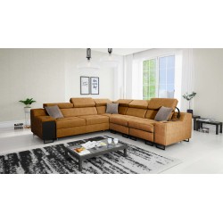 Ecksofa Avanti III mit Schlaffunktion und Lampe mit USB-Anschluss, Stoff Whisper 9