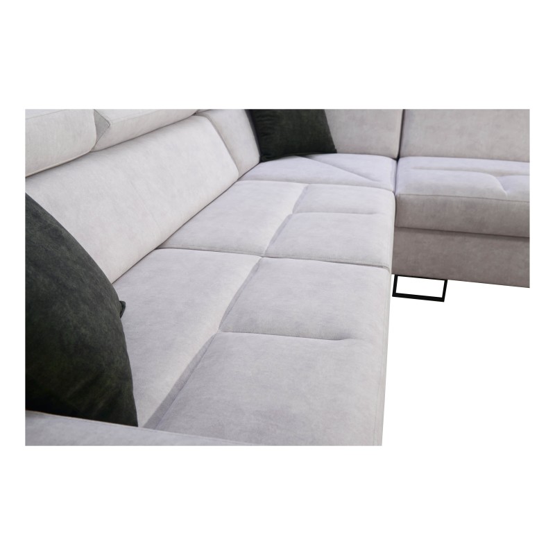 Esquina Avanti III con función de dormir y lámpara con puerto USB, tejido Sawana 25 + Ecocuero Esquina Avanti III con función de dormir y lámpara con puerto USB, tejido Sawana 25 + Ecocuero