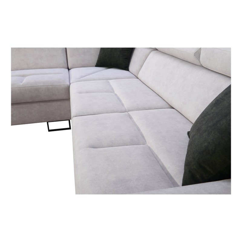 Esquina Avanti III con función de dormir y lámpara con puerto USB, tejido Sawana 25 + Ecocuero Esquina Avanti III con función de dormir y lámpara con puerto USB, tejido Sawana 25 + Ecocuero