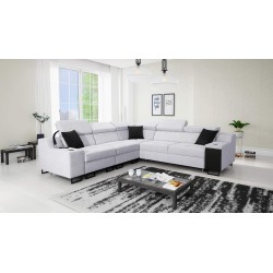 Ecksofa Avanti III mit Schlaffunktion und Lampe mit USB-Anschluss, Stoff Sawana 84