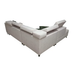 Ecksofa Avanti VII mit Schlaffunktion und Lampe mit USB-Anschluss Stoff Whisper 11 + Kunstleder Ecksofa Avanti VII mit Schlaffunktion und Lampe mit USB-Anschluss Stoff Whisper 11 + Kunstleder