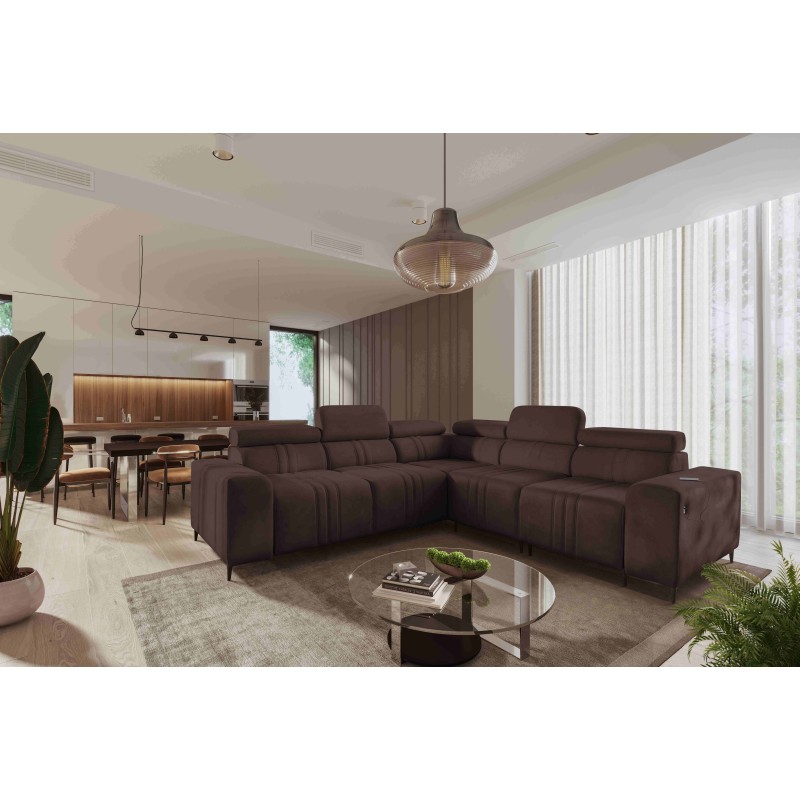 Narożnik Verona III z funkcją spania w tkaninie Welur, Vena 13 – elegancja i funkcjonalność w jednym meblu Narożnik Verona III z funkcją spania w tkaninie Welur, Vena 13 – elegancja i funkcjonalność w jednym meblu