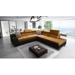 Ecksofa Avanti IX mit Schlaffunktion und Lampe mit USB-Anschluss Stoff Whisper 3