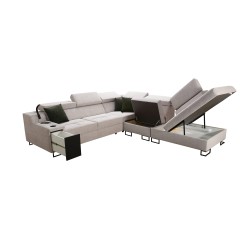 Ecksofa Avanti IX mit Schlaffunktion und Lampe mit USB-Anschluss, Stoff Whisper 5 Ecksofa Avanti IX mit Schlaffunktion und Lampe mit USB-Anschluss, Stoff Whisper 5