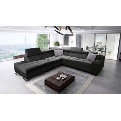 Ecksofa Avanti IX mit Schlaffunktion und Lampe mit USB-Anschluss Stoff Whisper 9