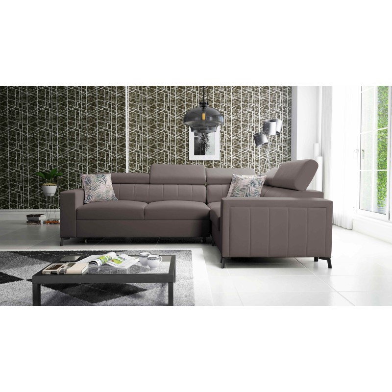 Sofá esquinero Arco II con función de cama - Terciopelo, Mono 234 - Excelente combinación de estilo y confort