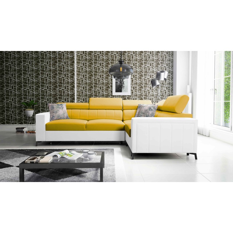 Ecksofa Arco II mit Schlaffunktion - Velvet, Mono 236 + Kunstleder - Eine perfekte Kombination aus Stil und Komfort
