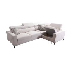 Ecksofa Arco II mit Schlaffunktion - Flechtwerk, Sawana 26 - Perfekte Kombination aus Stil und Komfort