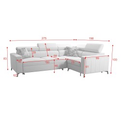 Ecksofa Arco II mit Schlaffunktion - Flechtwerk, Sawana 26 - Perfekte Kombination aus Stil und Komfort