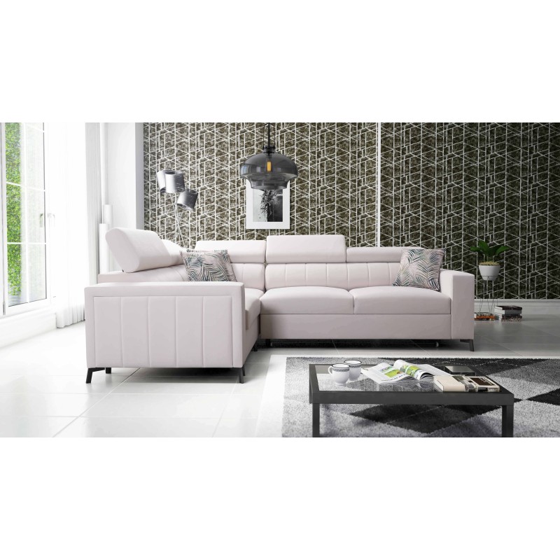 Sofá esquinero Arco II con función de cama - Terciopelo, Mono 231 - Una combinación perfecta de estilo y confort