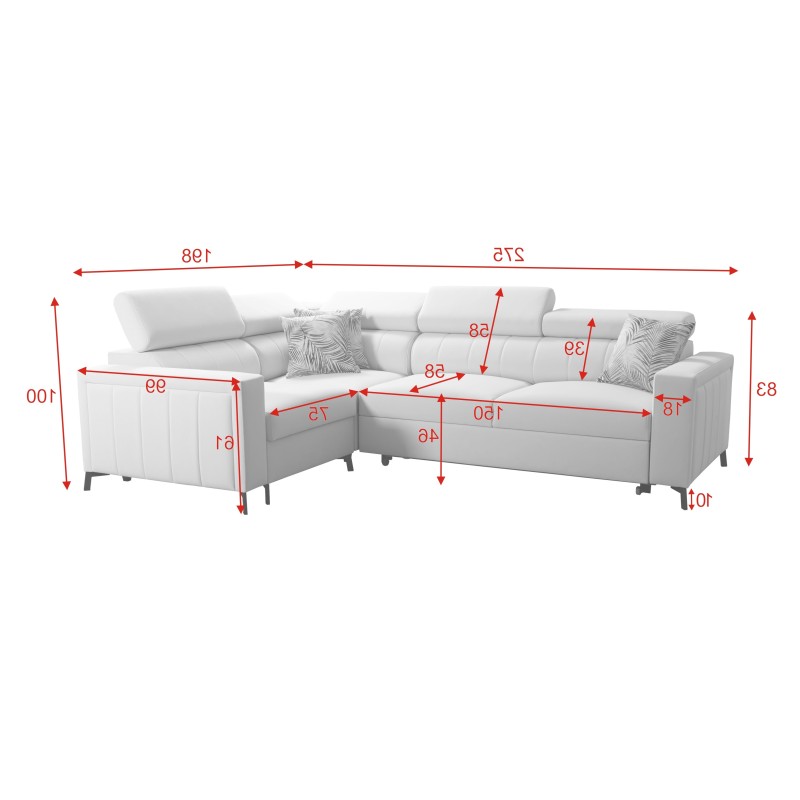 Esquinero Arco II con función de cama - Terciopelo, Mono 238 - Una combinación perfecta de estilo y confort Esquinero Arco II con función de cama - Terciopelo, Mono 238 - Una combinación perfecta de estilo y confort