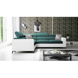 Ecksofa Arco II mit Schlaffunktion - Samt, Mono 238 + Kunstleder - Perfekte Kombination aus Stil und Komfort
