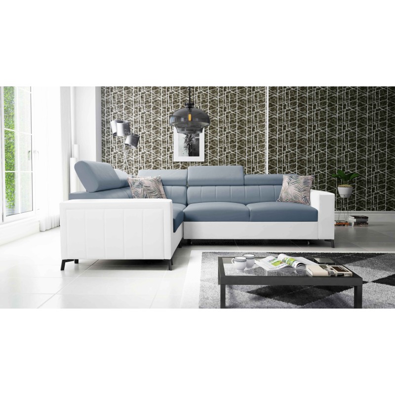 Esquina Arco II con función de dormir - Terciopelo, Mono 239 + Ecocuero - Una combinación perfecta de estilo y confort