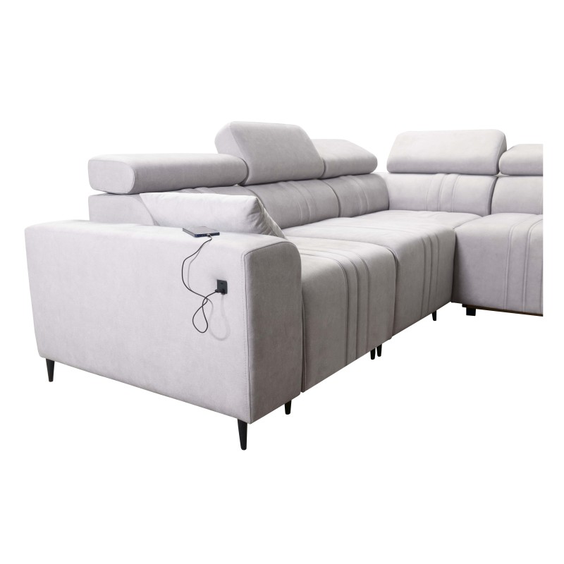 Ecksofa Verona III mit Schlafunktion in Veloursstoff, Vena 10 – Eleganz und Funktionalität in einem Möbelstück Ecksofa Verona III mit Schlafunktion in Veloursstoff, Vena 10 – Eleganz und Funktionalität in einem Möbelstück
