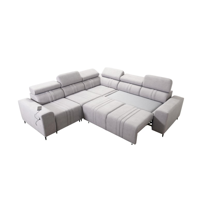 Ecksofa Verona III mit Schlafunktion in Veloursstoff, Vena 10 – Eleganz und Funktionalität in einem Möbelstück Ecksofa Verona III mit Schlafunktion in Veloursstoff, Vena 10 – Eleganz und Funktionalität in einem Möbelstück