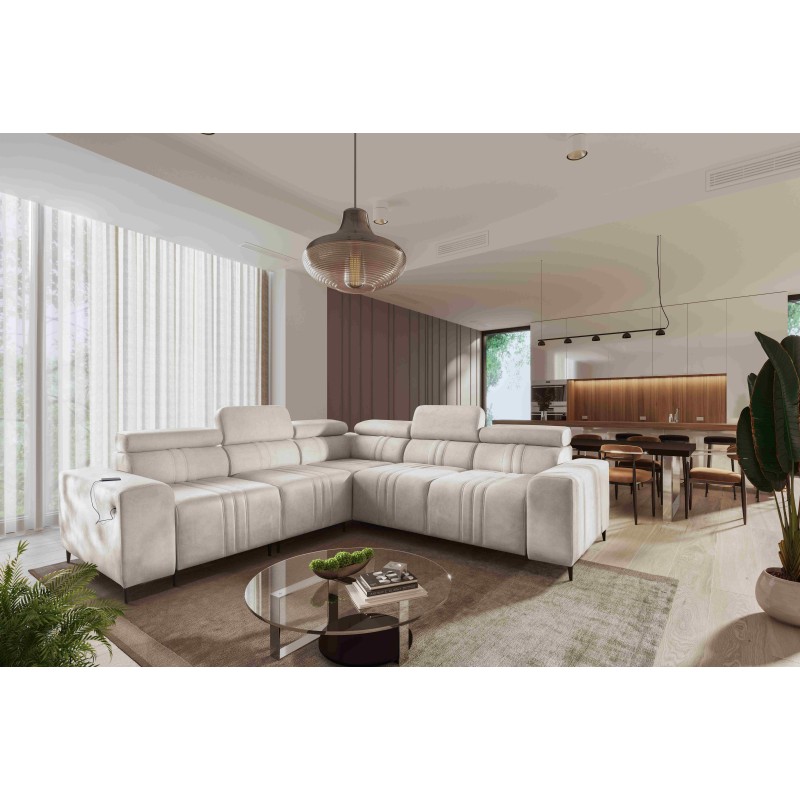 Narożnik Verona III z funkcją spania w tkaninie Welur, Vena 9 – elegancja i funkcjonalność w jednym meblu Narożnik Verona III z funkcją spania w tkaninie Welur, Vena 9 – elegancja i funkcjonalność w jednym meblu