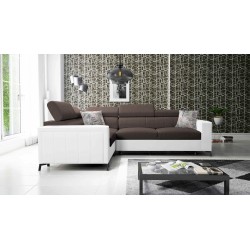 Ecksofa Arco II mit Schlaffunktion - Gewebe, Sawana 26 + Kunstleder - Perfekte Verbindung von Stil und Komfort