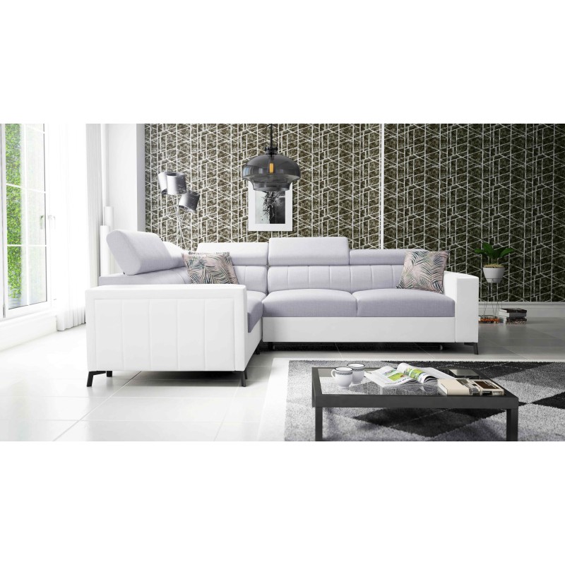 Arco II Corner Sofa with Sleeping Function - Plecionka, Sawana 84 + Eco-leather - A Perfect Combination of Style and Comfort