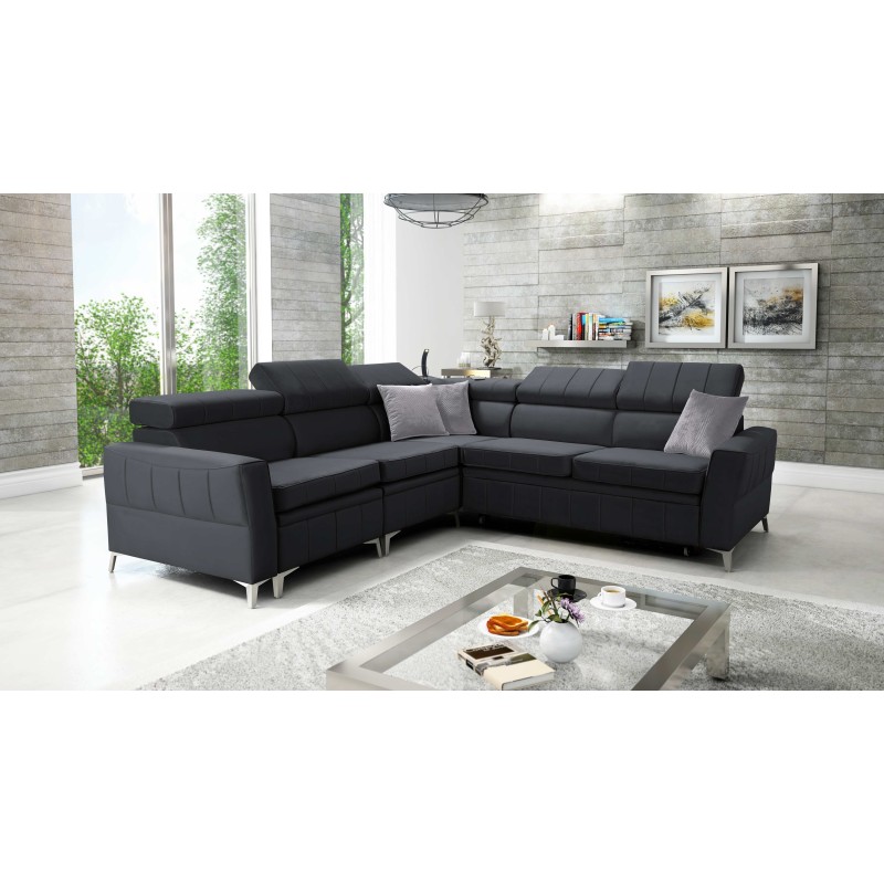 Luxuriöses Ecksofa Modena IV mit Schlaffunktion – Samt, Amor Velvet 4321