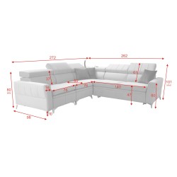 Luksusowy Narożnik Modena IV z funkcją spania – Velvet, Amor velvet 4312 Luksusowy Narożnik Modena IV z funkcją spania – Velvet, Amor velvet 4312