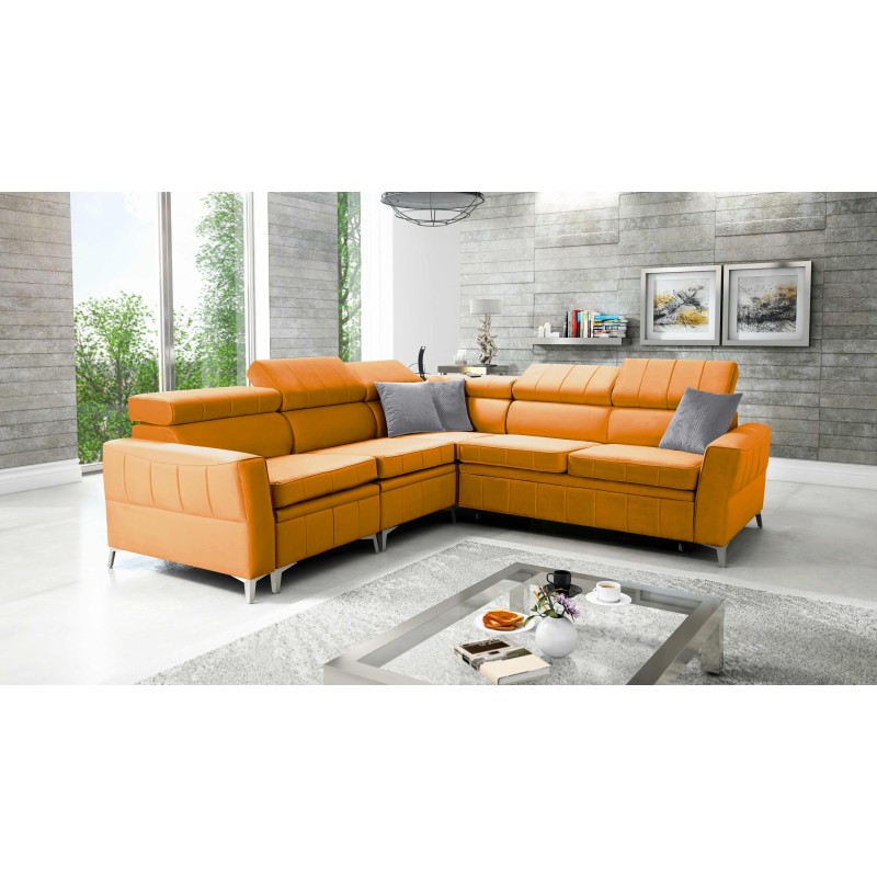 Luxus-Ecksofa Modena IV mit Schlaffunktion – Samt, Amor Samt 4309