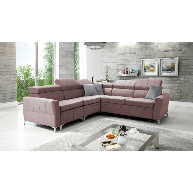 Luxus-Ecksofa Modena IV mit Schlaffunktion – Velvet, Amor Velvet 4308